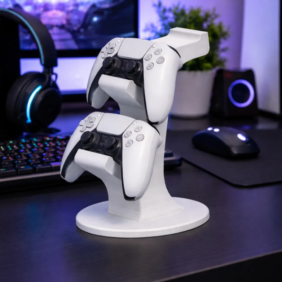 PS5 Dual Controller Stand + Headphone Holder view 2