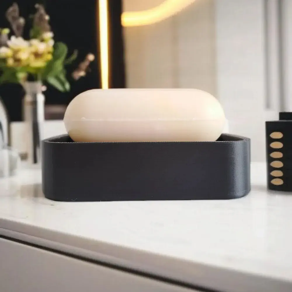 Modern Soap Bar Holder With Drainage Ribs 