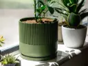 Mid-Century Modern Planter Pot, with Drainage Holes, Drip Tray, Multiple Sizes