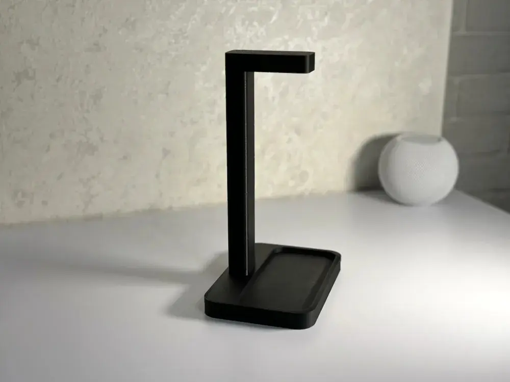 Headphone stand - headset holder with tray (White)